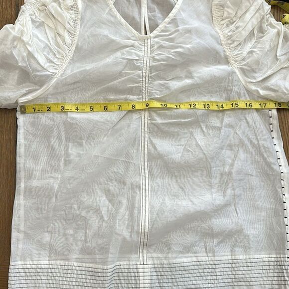 Ulla Johnson Celia Silk Blouse White Sheer - Picture 4 of 9